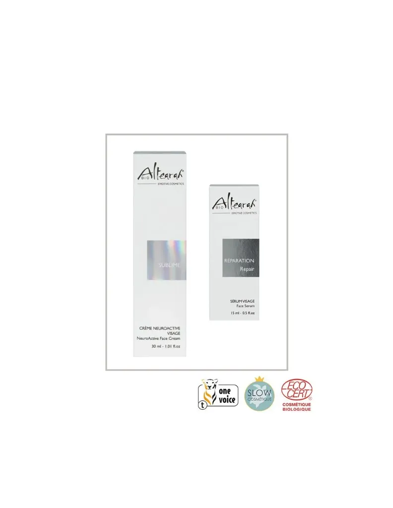 Coffret Duo Synergie Visage - Crème sublime + Sérum Réparation - Altearah