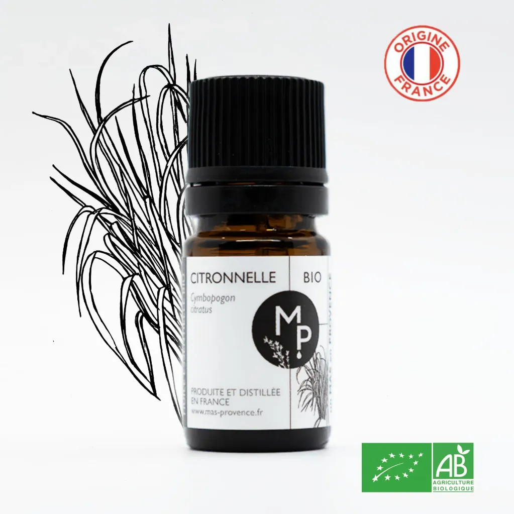 CITRONNELLE de Provence Bio 5 ml - Huile essentielle