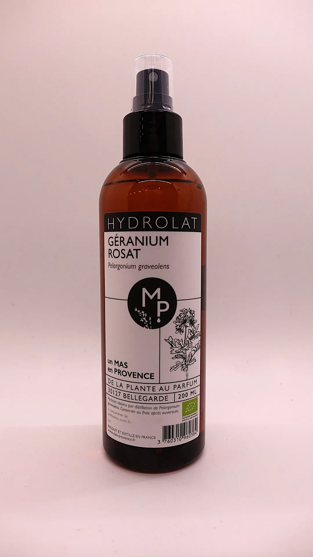 [HYGERROSBIO200] Organic Rose GERANIUM Hydrolate 200 ml