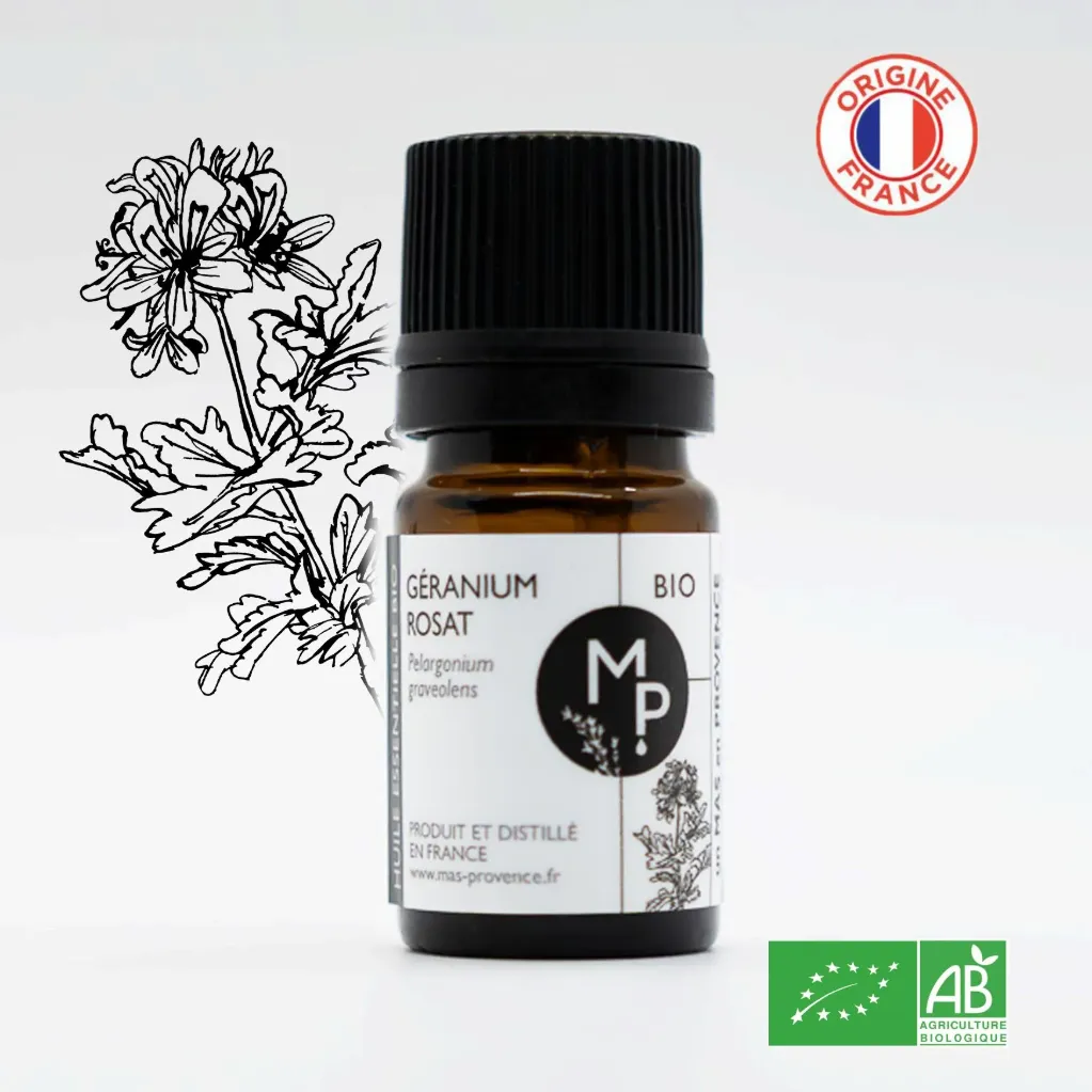 [GERRO05] GÉRANIUM Rosat Bio 5ml - Huile essentielle